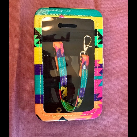 Multi Colored Cell Phone Wallet w/Wrist Strap - Picture 6 of 6